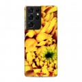 Дизайнерский пластиковый чехол для Samsung Galaxy S21 Ultra Монохромные цветы