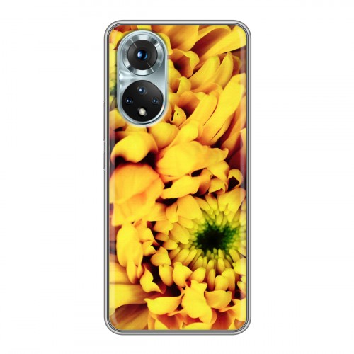 Дизайнерский силиконовый с усиленными углами чехол для Huawei Honor 50 Монохромные цветы