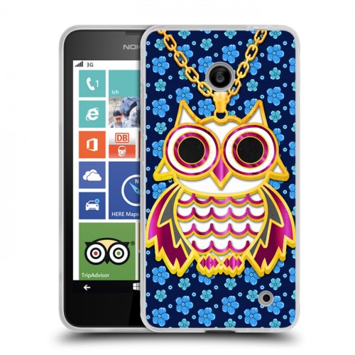 Дизайнерский пластиковый чехол для Nokia Lumia 630/635 Совиные тренды