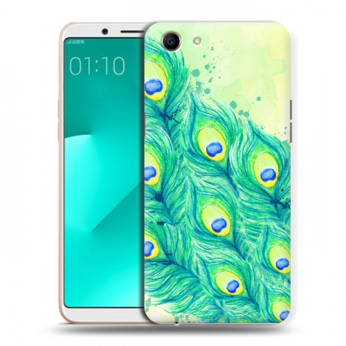 Дизайнерский пластиковый чехол для OPPO A83 Перья павлина