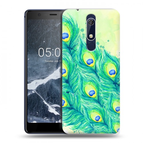 Дизайнерский пластиковый чехол для Nokia 5.1 Перья павлина