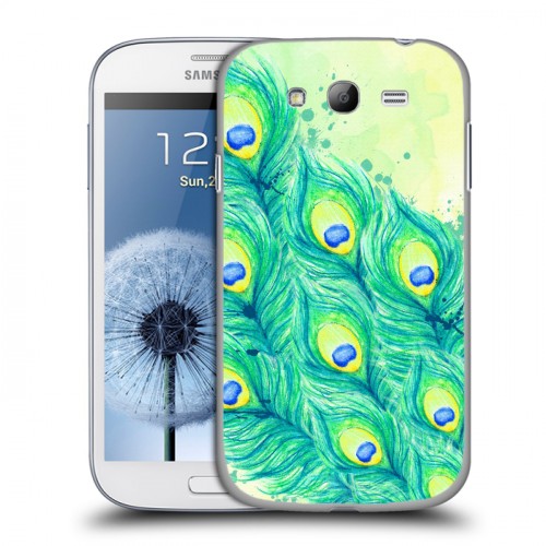 Дизайнерский пластиковый чехол для Samsung Galaxy Grand Перья павлина