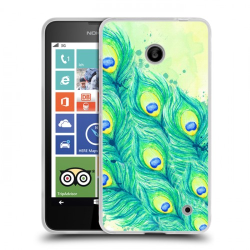 Дизайнерский пластиковый чехол для Nokia Lumia 630/635 Перья павлина