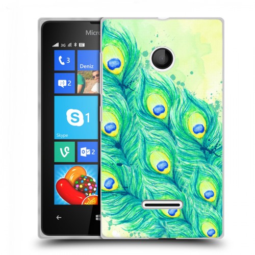 Дизайнерский пластиковый чехол для Microsoft Lumia 435 Перья павлина