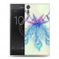 Дизайнерский пластиковый чехол для Sony Xperia XZs Перья павлина