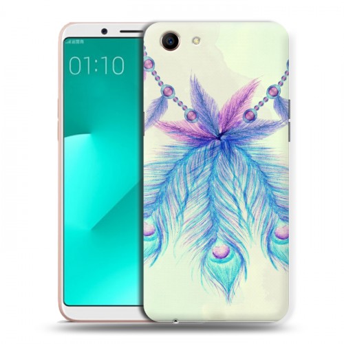 Дизайнерский пластиковый чехол для OPPO A83 Перья павлина