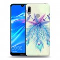 Дизайнерский пластиковый чехол для Huawei Y6 (2019) Перья павлина