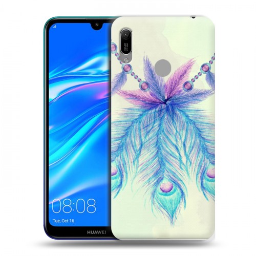 Дизайнерский пластиковый чехол для Huawei Y6 (2019) Перья павлина