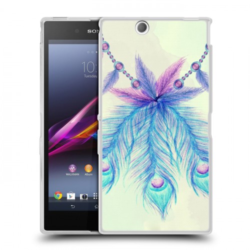 Дизайнерский пластиковый чехол для Sony Xperia Z Ultra  Перья павлина