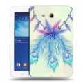 Дизайнерский силиконовый чехол для Samsung Galaxy Tab 3 Lite Перья павлина