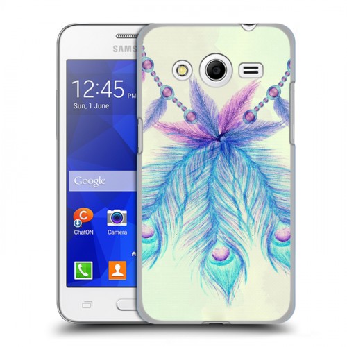 Дизайнерский пластиковый чехол для Samsung Galaxy Core 2 Перья павлина