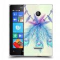 Дизайнерский пластиковый чехол для Microsoft Lumia 435 Перья павлина