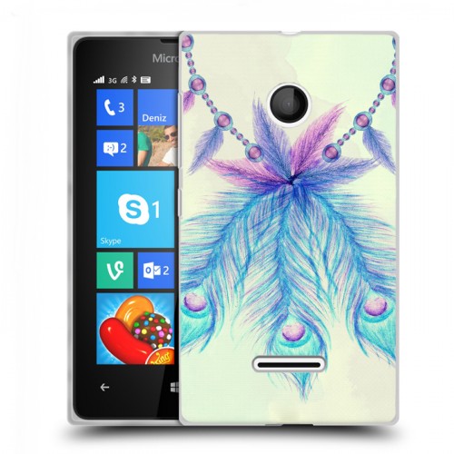 Дизайнерский пластиковый чехол для Microsoft Lumia 435 Перья павлина