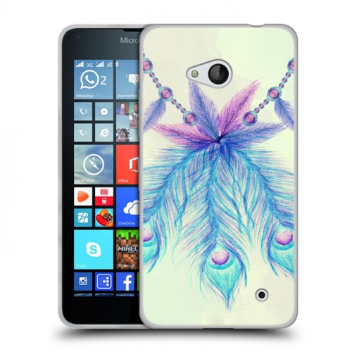 Дизайнерский пластиковый чехол для Microsoft Lumia 640 Перья павлина