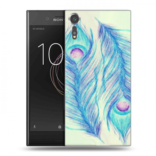 Дизайнерский пластиковый чехол для Sony Xperia XZs Перья павлина