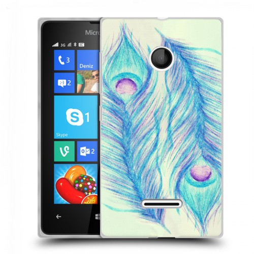 Дизайнерский пластиковый чехол для Microsoft Lumia 435 Перья павлина