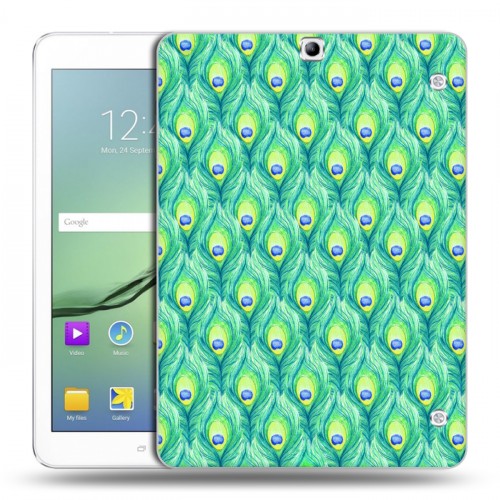 Дизайнерский силиконовый чехол для Samsung Galaxy Tab S2 9.7 Перья павлина