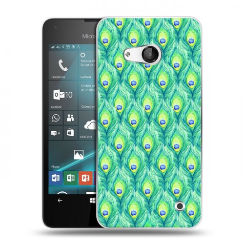 Дизайнерский пластиковый чехол для Microsoft Lumia 550 Перья павлина
