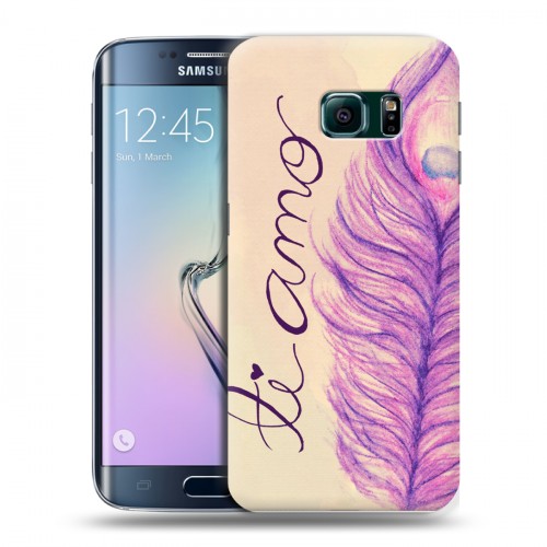 Дизайнерский силиконовый чехол для Samsung Galaxy S6 Edge Перья павлина