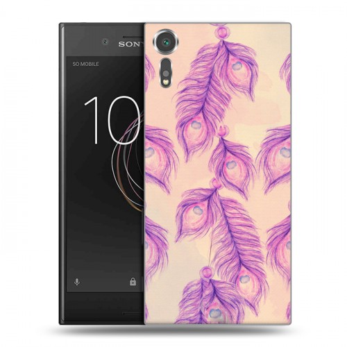 Дизайнерский пластиковый чехол для Sony Xperia XZs Перья павлина