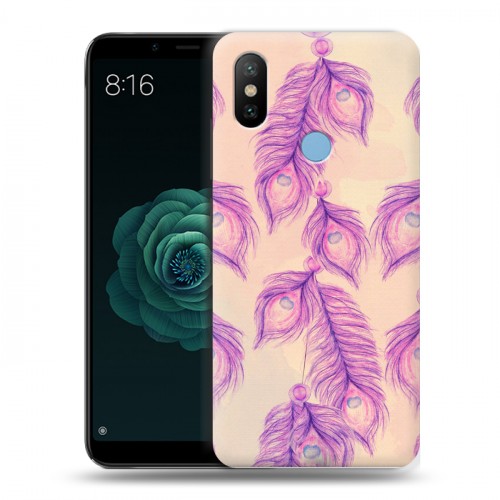 Дизайнерский силиконовый чехол для Xiaomi Mi A2 Перья павлина