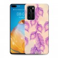 Дизайнерский пластиковый чехол для Huawei P40 Перья павлина