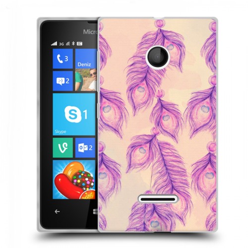 Дизайнерский пластиковый чехол для Microsoft Lumia 435 Перья павлина