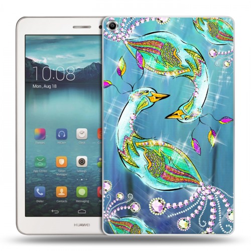 Дизайнерский силиконовый чехол для Huawei MediaPad T1 8.0 Блистающий павлин