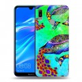 Дизайнерский пластиковый чехол для Huawei Y6 (2019) Блистающий павлин