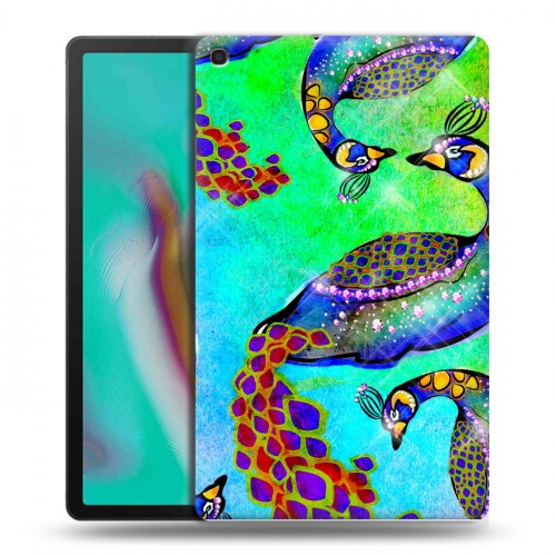Дизайнерский силиконовый чехол для Samsung Galaxy Tab A 10.1 (2019) Блистающий павлин