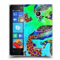 Дизайнерский пластиковый чехол для Microsoft Lumia 435 Блистающий павлин