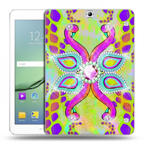 Дизайнерский силиконовый чехол для Samsung Galaxy Tab S2 9.7 Блистающий павлин