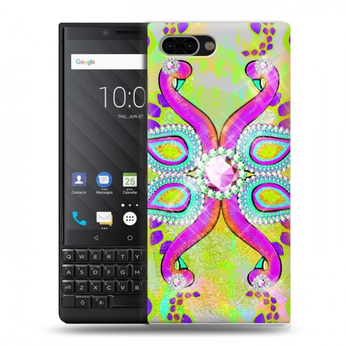 Дизайнерский пластиковый чехол для BlackBerry KEY2 Блистающий павлин