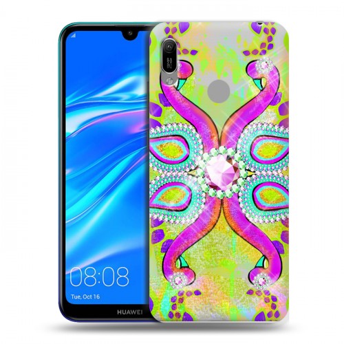 Дизайнерский пластиковый чехол для Huawei Y6 (2019) Блистающий павлин