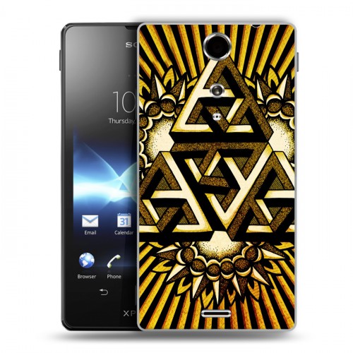 Дизайнерский пластиковый чехол для Sony Xperia TX Мистика треугольника