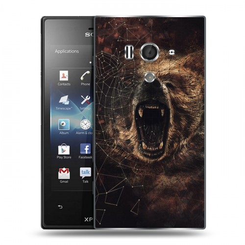 Дизайнерский пластиковый чехол для Sony Xperia acro S Коллаж с животными