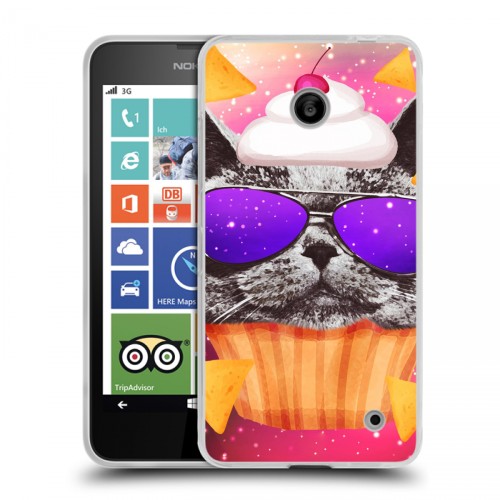 Дизайнерский пластиковый чехол для Nokia Lumia 630/635 Космик кошки