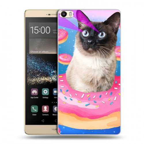 Дизайнерский пластиковый чехол для Huawei P8 Max Космик кошки