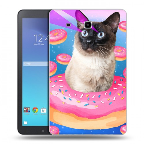 Дизайнерский силиконовый чехол для Samsung Galaxy Tab E 9.6 Космик кошки
