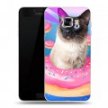 Дизайнерский пластиковый чехол для Samsung Galaxy C5 Космик кошки