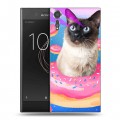 Дизайнерский пластиковый чехол для Sony Xperia XZs Космик кошки