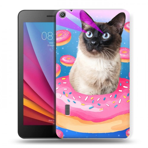Дизайнерский силиконовый чехол для Huawei MediaPad T3 7 Космик кошки