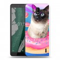 Дизайнерский силиконовый чехол для Nokia 1 Plus Космик кошки