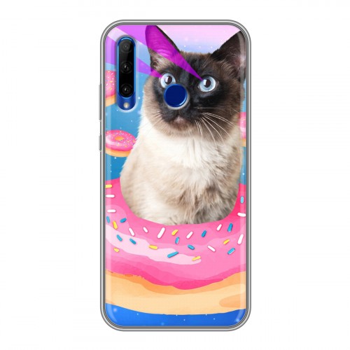 Дизайнерский силиконовый чехол для Huawei Honor 10i Космик кошки