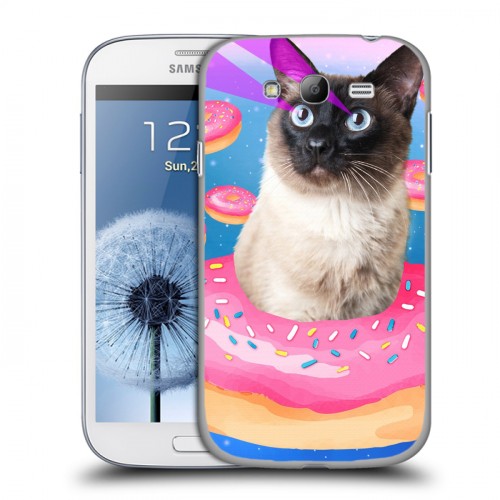 Дизайнерский пластиковый чехол для Samsung Galaxy Grand Космик кошки