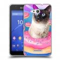 Дизайнерский пластиковый чехол для Sony Xperia E4g Космик кошки