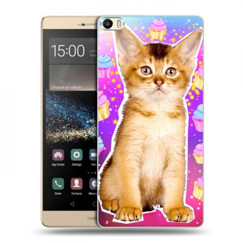 Дизайнерский пластиковый чехол для Huawei P8 Max Космик кошки