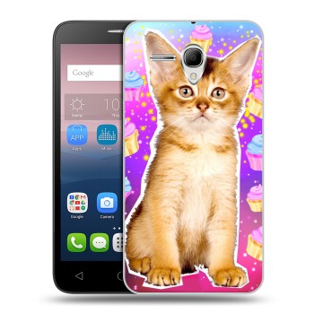 Дизайнерский силиконовый чехол для Alcatel One Touch POP 3 5.5 Космик кошки (на заказ)