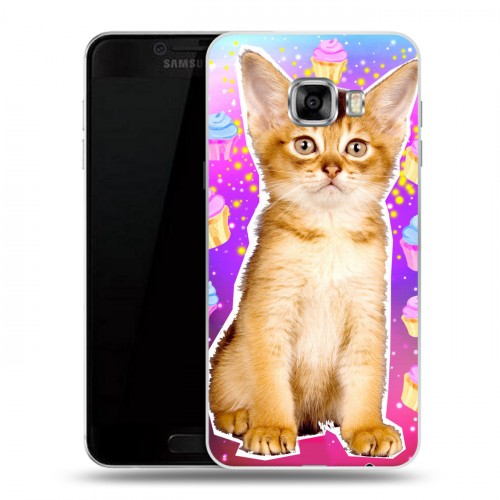 Дизайнерский пластиковый чехол для Samsung Galaxy C5 Космик кошки