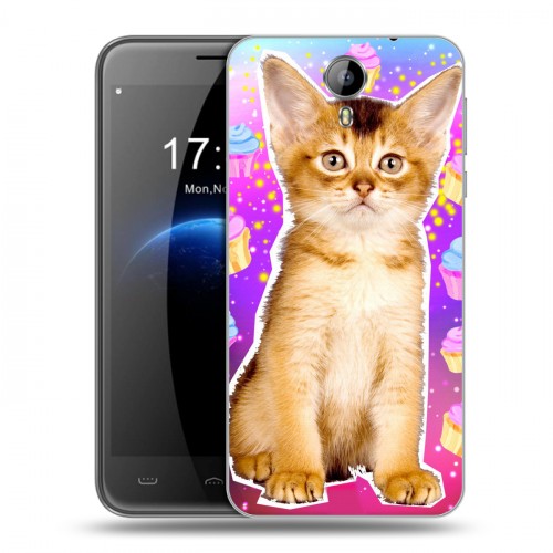 Дизайнерский силиконовый чехол для Homtom HT3 Космик кошки